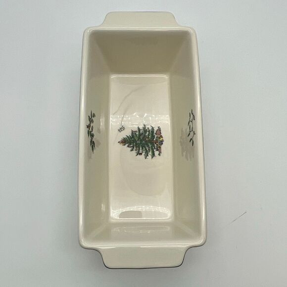 SPODE Loaf Pan Christmas Tree Holiday Bakeware Original Box 11.75”x5.5” Bread - Picture 12 of 13